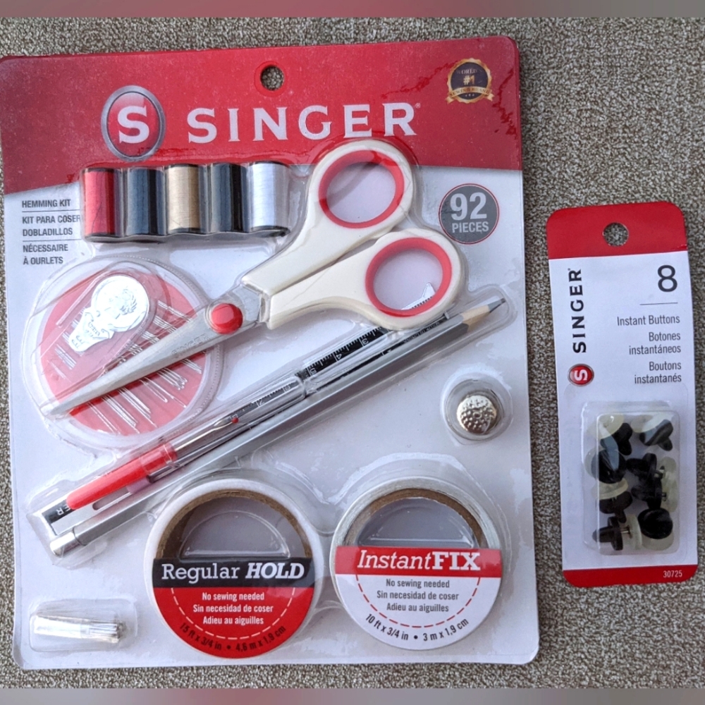Singer sewing / hemming kit with instant emergency button replacements 100pc